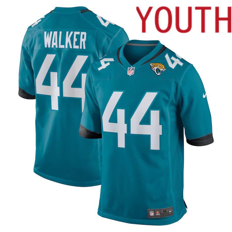 Youth Jacksonville Jaguars 44 Travon Walker Nike Teal 2022 NFL Draft First Round Pick Game Jersey
